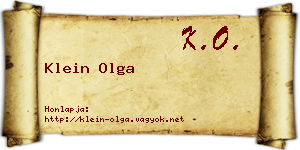 Klein Olga névjegykártya